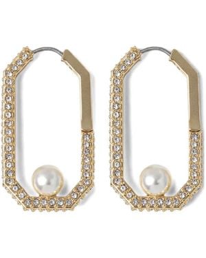 AllSaints Pendientes Ellie Con Aplique De Cristales Y Perlas - Blanco