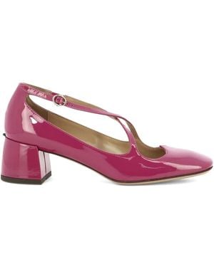 A.Bocca 50Mm Two For Love Leather Cross-Strap Pumps - Pink