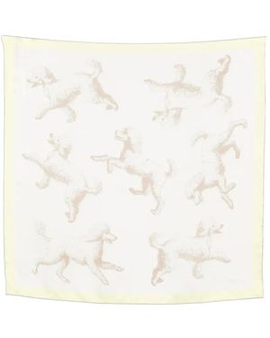 Jacquemus Le Grand Foulard Caniche Silk Scarf - White