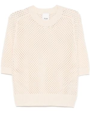 Allude Opengebreid T-Shirt - Naturel