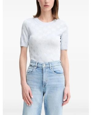 Guess Logo Knit T-Shirt - White