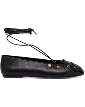 Liu Jo Lace-Up Ballet Flats - White