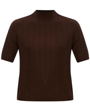 Officine Generale Ribbed Short-Sleeve T-Shirt - Brown