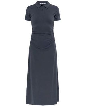 Samsøe & Samsøe Sasun Ruched Polo-Collar Maxi Dress - Blue