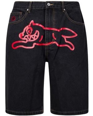 ICECREAM Running Dog Denim Shorts - Blue
