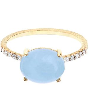 Nanis 18K Diamond And Aquamarine Ring - Blue
