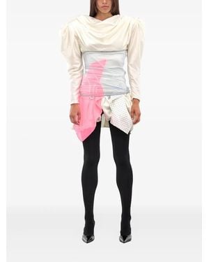 August Barron Vestido con detalle de volante drapeado - Rosa