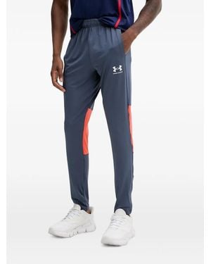 Under Armour Logo-Print Panelled Track Trousers - Blue