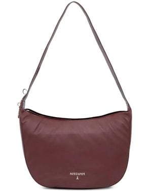 Patrizia Pepe Logo-Plaque Leather Shoulder Bag - Purple