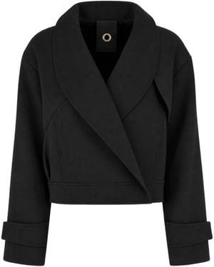 Giorgio Armani Shawl-Collar Cropped Jacket - Black