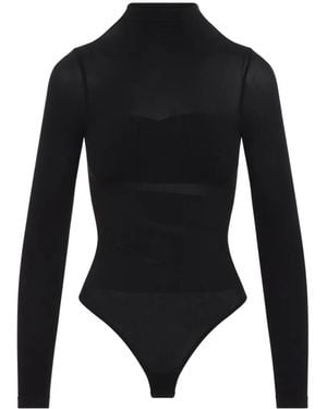 Wolford Infinite Wrap String Sheer-Panelled Bodysuit - Black