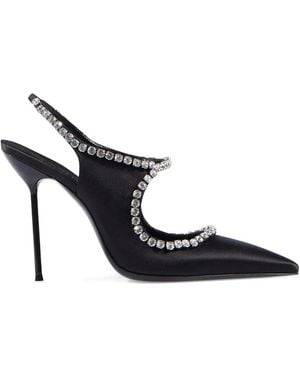 Paris Texas Lidia Mary Jane Crystal Heeled Court Shoes - White