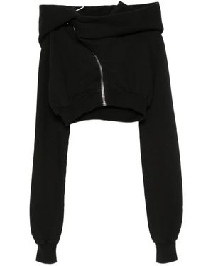 Rick Owens Mountain Crop Zip-front Hoodie - ブラック