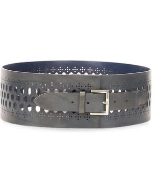 Alberta Ferretti Geometric Cut-Out Belt - Grey
