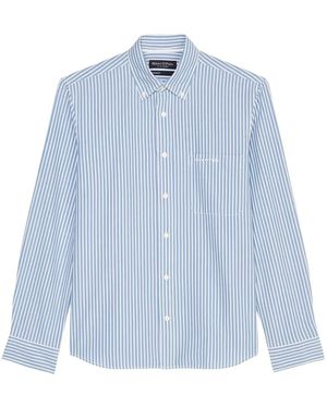 Marc O' Polo Striped Button-Up Shirt - Blue