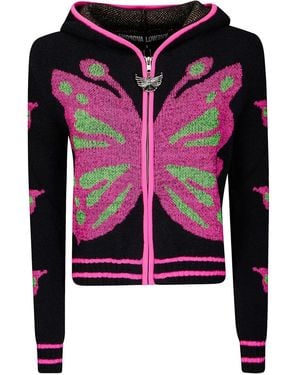 Chopova Lowena Butterfly Knit Hoodie - Pink