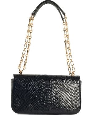 MICHAEL Michael Kors Snake-Print Chain Shoulder Bag - Black
