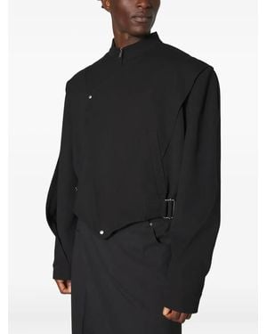 Mugler Chaqueta con cremallera asimétrica - Negro