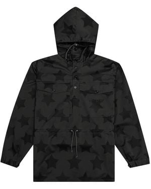 AWAKE NY Star-Print Hooded Jacket - Black