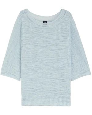 BOSS Fine-Knit Three-Quarter Sleeve Jumper - Blue