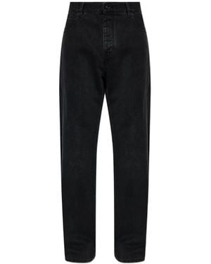 Balmain Vaqueros Holgados Con Parche Del Logo - Negro