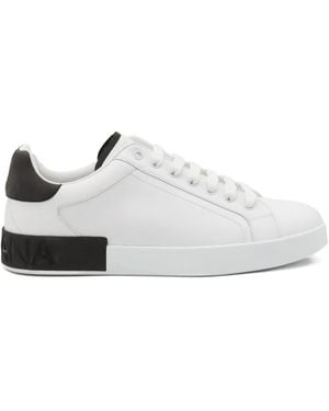 Dolce & Gabbana Portofino Panelled Trainers - White