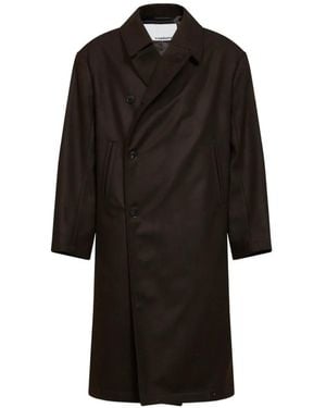 Costumein Single-Breasted Wool Coat - Black
