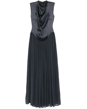 TOVE Gathered Silk Maxi Dress - Blue