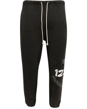 RRR123 Graphic-Print Track Pants - Black