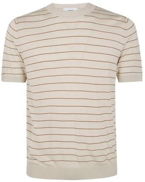 Lardini Gestricktes T-Shirt Mit Streifen - Weiß