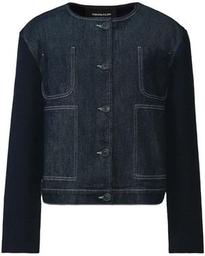 Fabiana Filippi Panelled Contrast-Stitch Denim Jacket - Blue