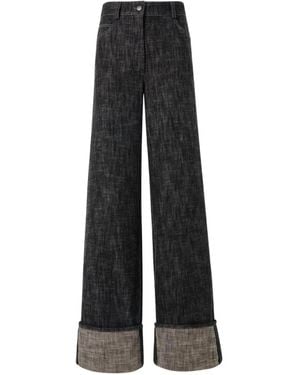 Akris Cooper Jeans Mit Umschlag - Schwarz