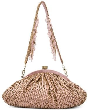 SLO_HAND_MADE Beaded-Embellished Clutch Bag - Pink