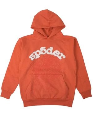 Sp5der X Skittles Logo-Detail Hoodie - Orange