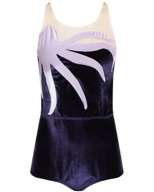 Brigitte Bardot Body Con Scollo Posteriore - Blu