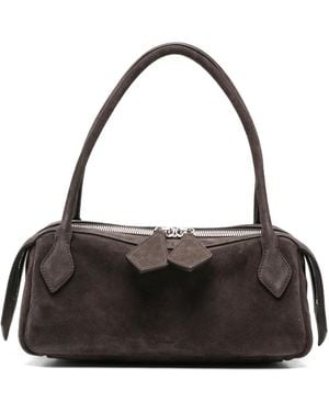 MINOBOSSI Bolso De Hombro De Ante Con Cremallera - Negro