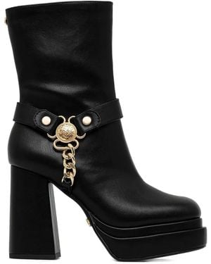 Buffalo Bottines May Biker 110 Mm À Bride En Chaîne - Black