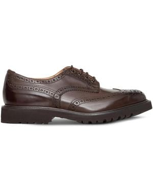 Tricker's Brogue Lace-Up Shoes - Brown