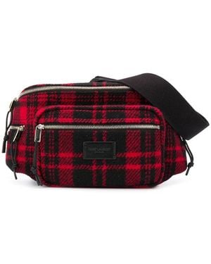 Saint Laurent 'Nuxx' Gürteltasche Mit Schottenkaro - Rot