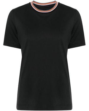 Paul Smith Contrast Trim Cotton Tee - Black