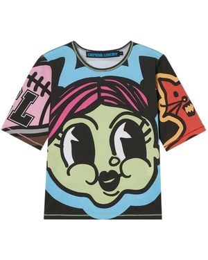 Chopova Lowena Imzy Lou Graphic-Print T-Shirt - Blue