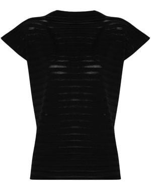 Pleats Please Issey Miyake Mesh Knitted Top - Black