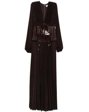 Elisabetta Franchi V-Neck Maxi Dress - Black