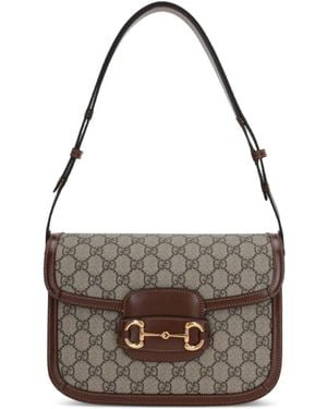 Gucci GGスプリーム 1955 ホースビット ショルダーバッグ - グレー