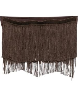 Bless Dara Fringed Top - Brown