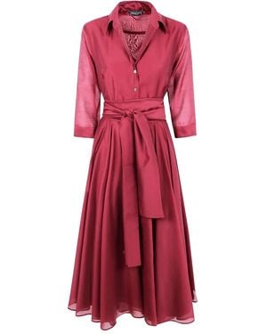 DR. HOPE Belted Midi Dress - Red