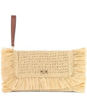 Anya Hindmarch Fringed Clutch Bag - Natural