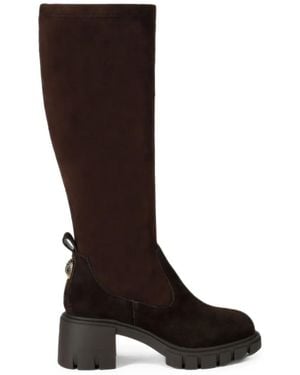 Kurt Geiger Step Eagle-Plaque Knee-High Boots - Black