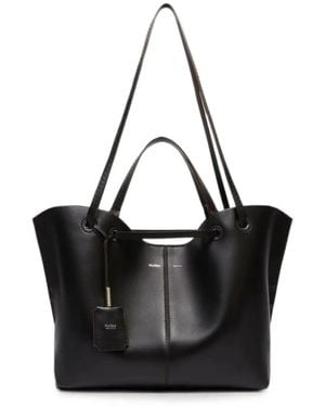 Max Mara Double Nappa-Leather Shopper Bag - Black