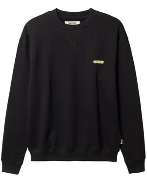 Woodbird Wbcane Sea Logo-Print Cotton Sweatshirt - Black